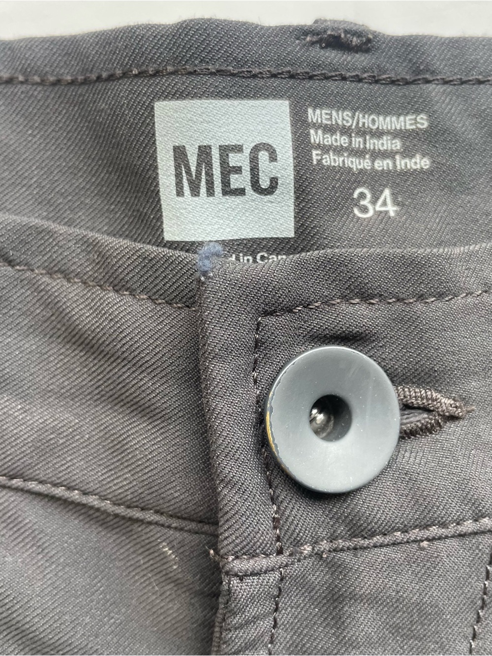 MEC Men's Technical Hiking Shorts - Dark Gray - Size 34
